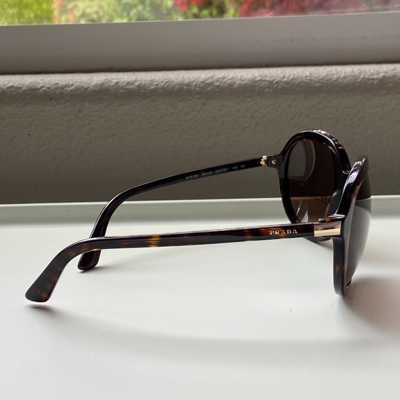 PRADA Sunglasses 0PR 09VS Tortoiseshell Havana Plastic Round Sunglasses NIB - Picture 4 of 11
